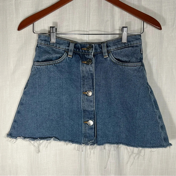 Monki Blue Denim Mini Skirt - Picture 1 of 5